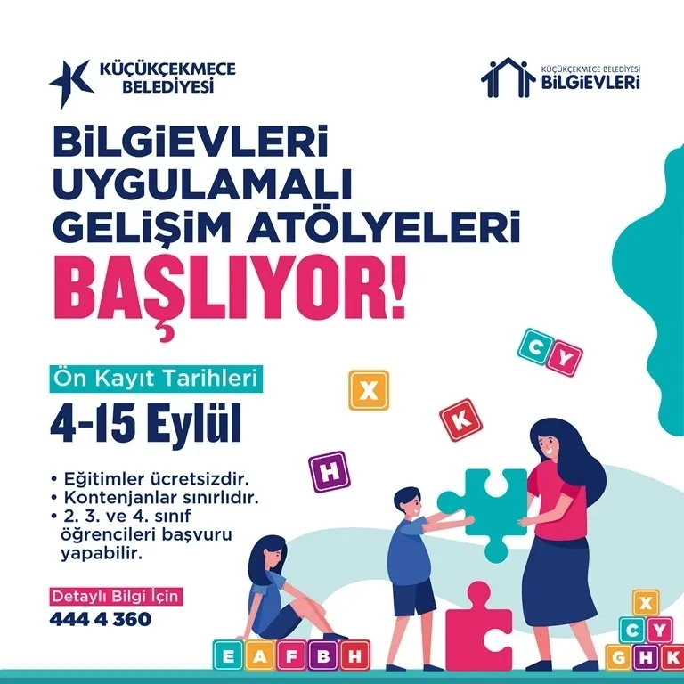 BİLGİ EVLERİ VE ÇOCUK ÜNİVERSİTESİ KURS KAYITLARI BAŞLADI